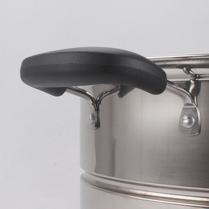 Marmite à vapeur en acier inoxydable à <span class=keywords><strong>trois</strong></span> couches marmite de grande capacité avec couvercle de support de visualisation et place à la vapeur - Product Image 5