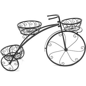 Jardín coche titular <span class=keywords><strong>de</strong></span> hierro <span class=keywords><strong>bicicleta</strong></span> maceta con cesta - Product Image 3