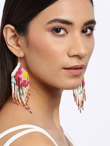 Pendientes de gota con cuentas étnicas de moda hechos a mano, forma personalizable en varios colores para fiestas - Product Image 3