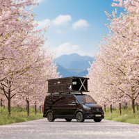 P-Show Tente de toit pop-up électrique en fibre de carbone tout-terrain pour camionnettes RVs et Sprinter 4x4 pour voiture, camping sur le toit