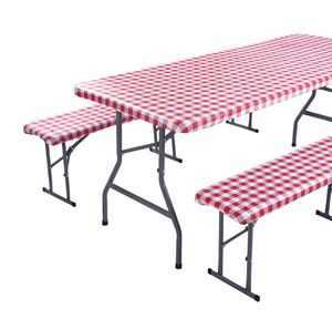 Funda Impermeable para Mesa <span class=keywords><strong>de</strong></span> Picnic, con <span class=keywords><strong>Fundas</strong></span> para Bancos y <span class=keywords><strong>Sillas</strong></span>, Juego <span class=keywords><strong>de</strong></span> 3 Piezas, <span class=keywords><strong>de</strong></span> PEVA con Reverso <span class=keywords><strong>de</strong></span> Franela, Ecológica, para Exteriores, 6 Pies - Product Image 5