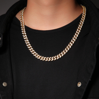 Lieyuyuan — collier hip hop en zircon cubique, 10mm, chaîne à mailles cubaines, Bracelet, vente en gros, bijoux pour femmes et hommes