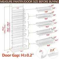 Nouvelle étagère de rangement suspendue pliable à 9 niveaux, panier en fil métallique pour accrocher sur la porte de la cuisine, organisateur pratique pour armoire de cuisine, placard, salle de bain