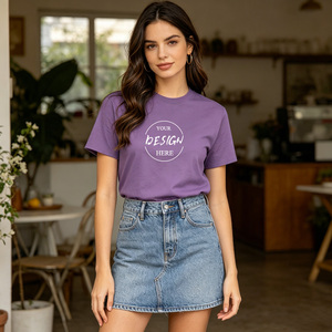 Excellent T-shirt en coton tissé à col rond, coupe classique, unisexe, nouveau design, vente en gros - Product Image 1