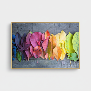 Printed Canvas Artwork: Autumn Leaves - Vibrant Fall Foliage, Gold Frame,<b>WRAPPED</b> CANVAS - Product Image 2