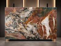 Dalle de quartzite Volupia Maestro polie, incurvée, pour plateau de table à manger, comptoir cascade, panneau mural de douche, dessus de meuble-lavabo