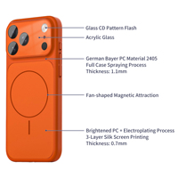 Coque magnétique en PC de haute qualité pour iPhone 17 13 14 15 16 Pro Max, étui souple antichoc en PC avec cadre de protection en verre pour l'appareil photo
