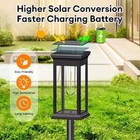 Lumières de voie solaires Lampe de jardin de voie solaire extérieure Lampes de paysage étanches Allée Allée Pelouse Patio Décor de jardin