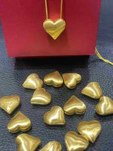핫 파인 쥬얼리 목걸이 리얼 골드 쥬얼리 AU750 솔리드 골드 목걸이 18K 커스텀 쥬얼리를위한 큰 하트 모양 펜던트 매력 - Product Image 4