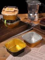 Moules à gâteaux carrés miniatures avec couvercles, moules à pain miniatures avec couvercles, moules à pâtisserie en aluminium, et fourchettes et cuillères jetables