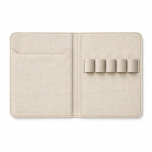 Étui à crayons et pochette pour livre deux-en-un en toile format A5, personnalisable avec logo, pochette de papeterie en gros - Product Image 1