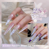 Miss Gooey Semi Permanent 6 Couleurs Vernis à ongles gel œil de chat Ensemble UV LED Vernis à ongles gel professionnel Fournisseur d'étiquettes privées Usine OEM