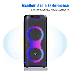 CQS-S6611 Enceinte DJ professionnelle double 8 pouces en plastique avec éclairage RGB, 2 microphones sans fil, promotion usine, grand karaoké - Product Image 2