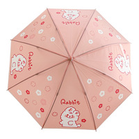Dessin animé Transparent Enfants Parapluie Poignée Droite Mignon Conception Filles Garçons Maternelle Bébé Primaire Sl Étudiants Jour De Pluie