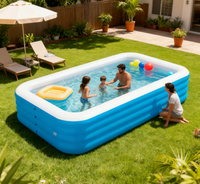 Nouvelle piscine gonflable rectangulaire bleue et blanche de 3 mètres pour adultes, enfants et nourrissons. Prise en charge de la personnalisation du client