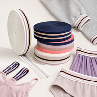 Bande élastique en nylon rayée personnalisée 40MM avec fil doré métallique, ruban élastique jacquard pour sous-vêtements, ceintures, poignets et couture de vêtements