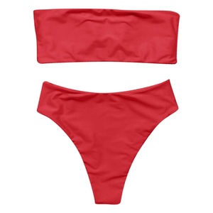 Bikini de Dos Piezas Sexy y a la Moda 2023, Traje de Baño de Corte Alto sin Tirantes para Mujer, Venta al por Mayor - Product Image 4