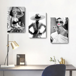 Modern Simple Black and White Gray <strong>Portrait</strong> Canvas Painting Hotel Decorative Figure &amp; <strong>Portrait</strong> Paintings Wholesale