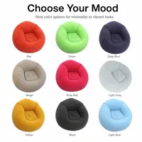 Canapé gonflable floqué portable, fauteuil pouf gonflable pliable, canapé de loisirs pour chambre, salon, intérieur, mobilier de maison