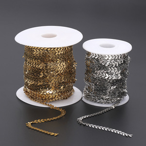 Chaîne en forme de flèche en acier inoxydable, 6mm, or et argent, pour la fabrication de bracelets, accessoires de bijouterie H1150 - Product Image 4