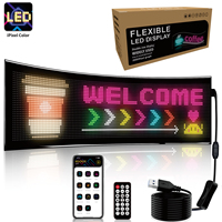 Panneau matriciel LED flexible avec contrôle BT+APP, 32x128 pixels, panneau 20x63cm, enseigne lumineuse pour voiture, fête, boutique