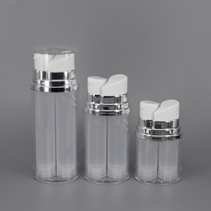 Botella de plástico con bomba de doble cámara para el cuidado de la piel, botella de loción sin aire, 2x5ml, 2x10ml, 2x15ml - Product Image 6