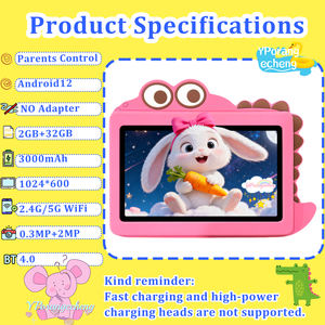 Tablette pour enfants Android 12 7 pouces la plus vendue, processeur quadricœur MTK 1,2 GHz, 2 Go de RAM, batterie 3000 mAh, Wi-Fi, résolution 1024x600, nouveau produit - Product Image 6