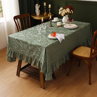 Nouvelle nappe en dentelle épaisse, style rétro français, bord festonné, nappe de table rectangulaire haut de gamme