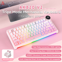 Teclado Mecánico para Juegos AJAZZ AK820 V2 / AK820 V2 Pro, 75% ABS, 82 Teclas, 10000 mAh, Inalámbrico, Tri-Modo, para Computadora Portátil y PC