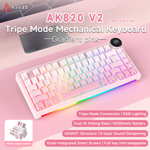 <span class=keywords><strong>Clavier</strong></span> mécanique de jeu AJAZZ AK820 V2 / AK820 V2 <span class=keywords><strong>Pro</strong></span>, 75 % ABS, 82 touches, 10000 mAh, sans fil, tri-mode, pour ordinateur portable et PC - Product Image 6