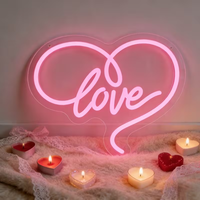 Enseigne néon LED en forme de cœur, lumière néon romantique, décoration murale pour la maison, bar, chambre de fille, anniversaire de mariage, cadeau pour couple