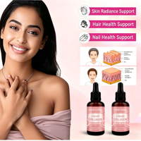 Gouttes de collagène liquide avec des nutriments naturels pour adultes, soutien des cheveux, de la peau et des ongles, complément alimentaire, OEM ODM, étiquette privée