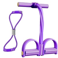 Entrenador de resistencia con pedal para abdominales, ejercitador de piernas con 4 tubos y cuerda de tracción, para uso doméstico, fitness y culturismo.