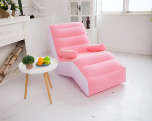 Precio de fábrica en forma de S flocado impermeable sofá de un solo golpe portátil al aire libre playa aire sofá cama para sala de estar para dormir - Product Image 5