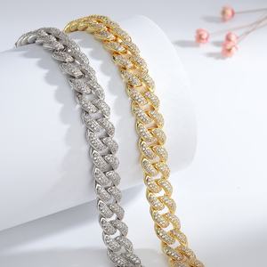 OUGEPHELI 12mm 2 filas Hip Hop Iced Out CZ Zircon Collar De Cadena Cubana Eslabones Cubano Collar Miami Cuban Link Chain - Product Image 5