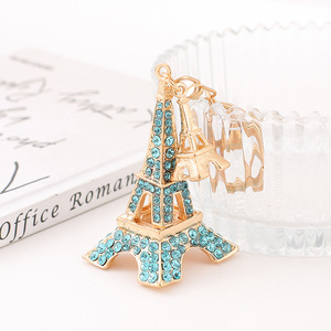 Porte-clés Tour Eiffel en strass étincelants, breloque de sac souvenir, anneau porte-clés avec diamants scintillants, la Tour Eiffel à <span class=keywords><strong>Paris</strong></span> - Product Image 2
