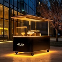 Kiosques de centre commercial haut de gamme personnalisables en usine, présentoirs de vente au détail lumineux à LED avec roues pour événements