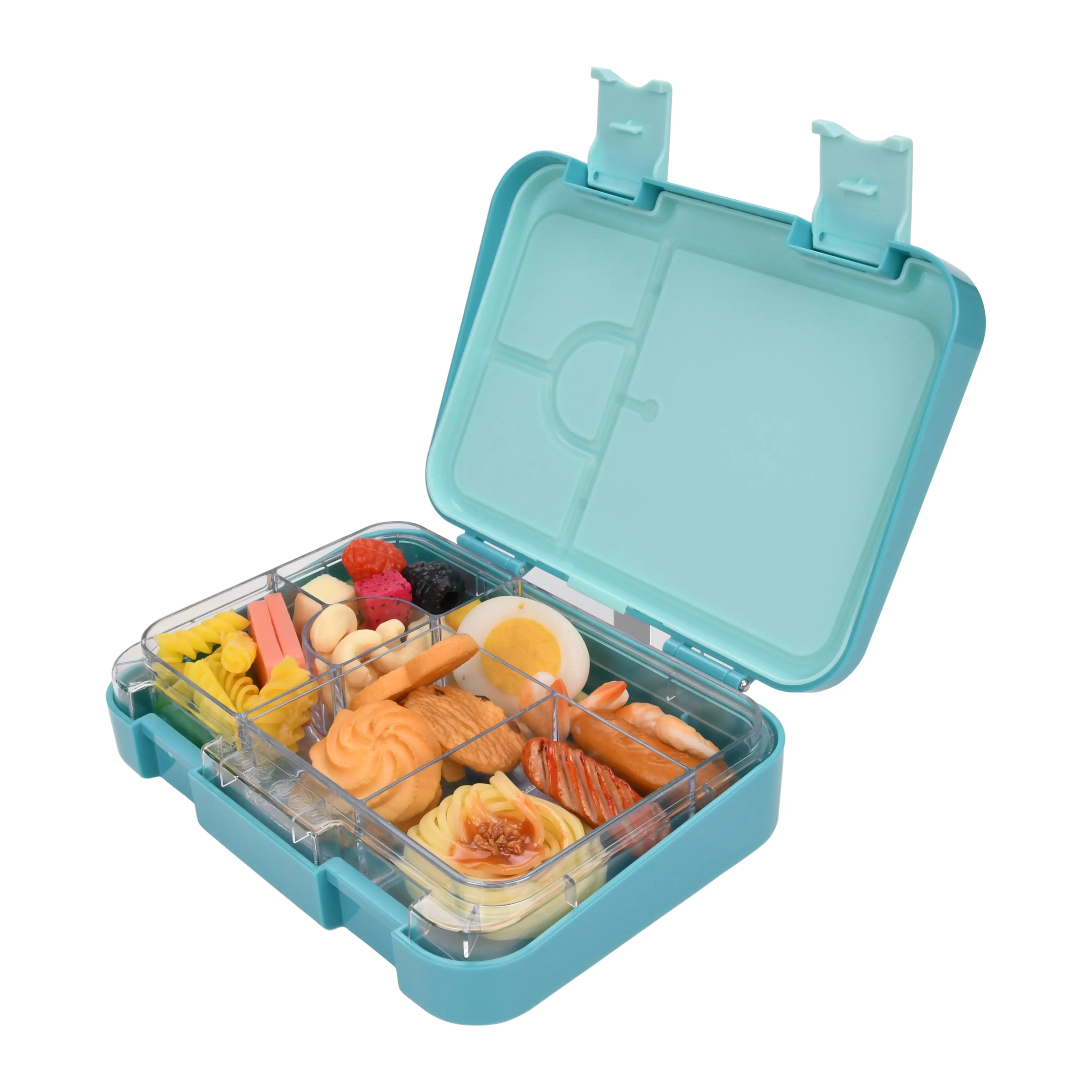 Vente en gros d'usine Récipient de stockage alimentaire Mini boîte à lunch bento en plastique à 6 compartiments pour micro-ondes Boîte à lunch tritan étanche pour enfants