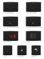Gang Double Pole UK Prise électrique murale universelle 220V 250V 13a 2 SDK 16A Bakelite Smart Life App pour usage domestique Série KJ