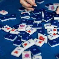 Nouvel ensemble de Mahjong américain personnalisé The Jewels Sapphire House pour Noël, tuiles de Mahjong