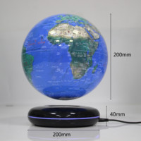 Mapa del Mundo de 8 Pulgadas, Globo Magnético de Levitación, Luces Decorativas RGB Flotantes para el Hogar, Regalo Personalizado para Graduación y Boda