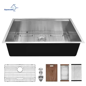 Aquacubic 32"x19" Inch UPC Undermount Workstation 304 Stainless Steel 18 Gauge Kitchen Sink Free Shipping In American