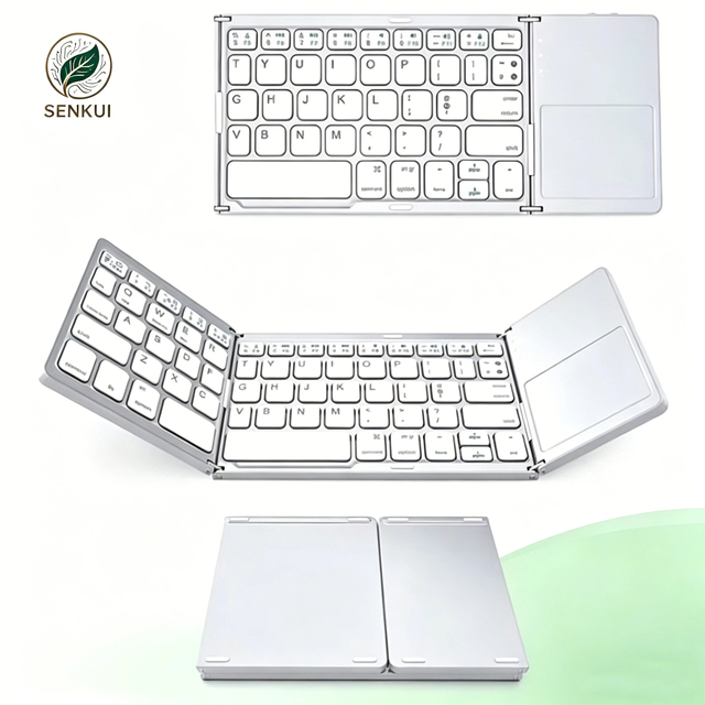 Wireless Folding Mini Keyboard for Laptop and Tablet USB-C Interface Touchpad Ultra Thin Design Waterproof Multimedia Keys New