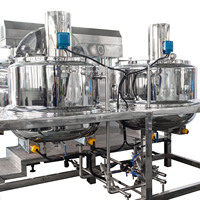 Machine d'émulsification à cisaillement élevé sous vide pour crèmes, pommades et lotions, émulsifiant, homogénéisateur, mélangeur entièrement automatique à chauffage électrique/à la vapeur