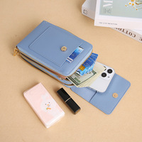 Nouveau sac bandoulière unisexe en cuir PU tendance avec pochette pour téléphone portable et portefeuille tactile