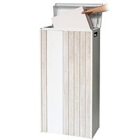 Grande boîte de livraison de colis à motif de bois blanc moderne avec serrure à combinaison Boîte aux lettres de colis extérieure Boîte de dépôt de colis pour colis
