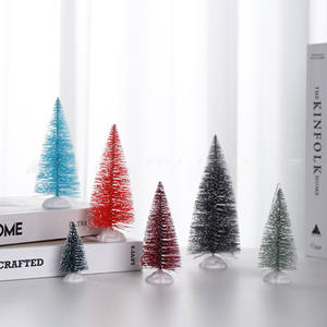 Piccolo albero di natale fai da te albero di pino Mini spazzola per bottiglia di Sisal albero di natale Santa Snow Frost Village House - Product Image 2