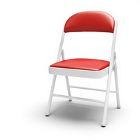 Chaise de salle à manger pliante portable en cuir pour extérieur avec structure métallique, imperméable et écologique, idéale pour salle de bain, cave à vin et atelier