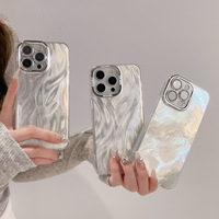 Coque de téléphone haut de gamme avec motif plume et voile, compatible avec iPhone 17 Pro Max, 16, 15/14, avec objectif électroplaqué et paillettes