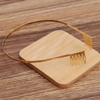 Bandeaux en fil de métal disponible en 3 tailles de 4mm, avec 5 peignes à dents, cerceaux pour bricolage, accessoires de cheveux, pour couronne de mariée